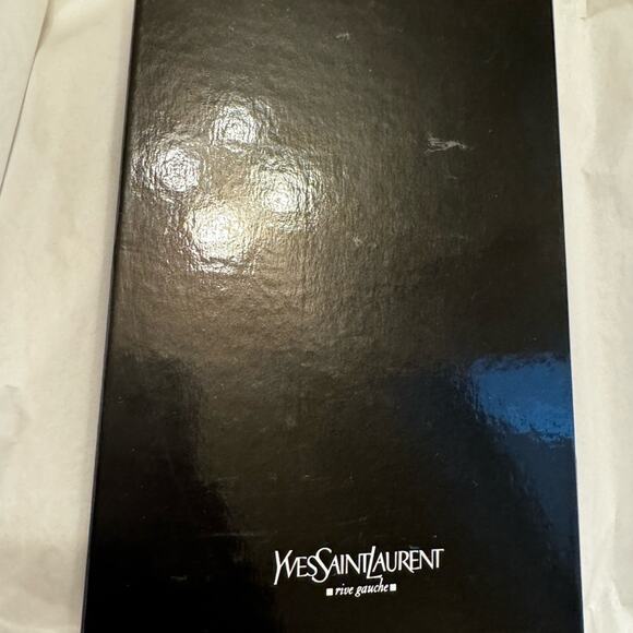 Authentic YSL Yves Saint Laurent Croc Embossed Glossy Zip Wallet Full Inclusion - Picture 7 of 10